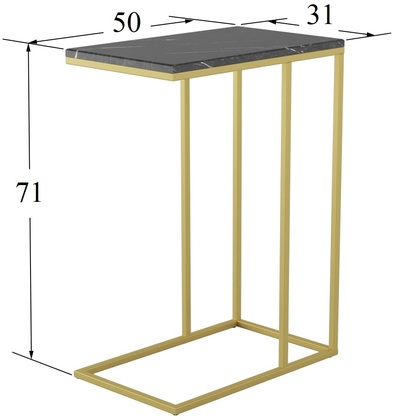 Стол журнальный Агами голд (Черный мрамор)